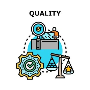 Quality control process ensuring standards and excellence Stock Illustration
