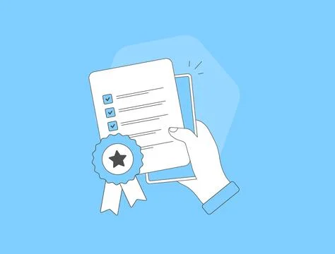 Quality control with QC process ensures product, service excellence through Illustrazione stock