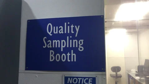 Quality Control Sampling Booth in Product Warehouse Stock Footage 257250304