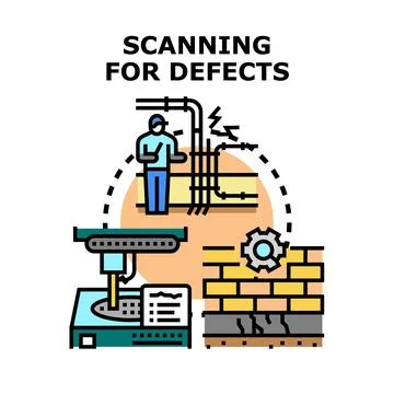 Quality control scanning for product and building defects Stock Illustration