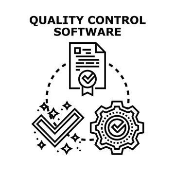 Quality control software system optimizing certification and process 库存插图