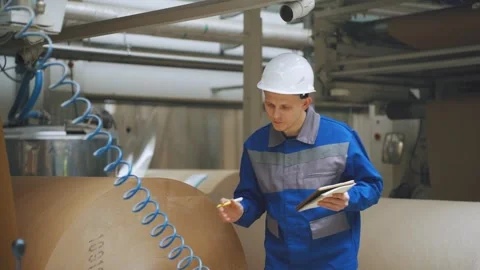 Quality control specialist checks for defects in manufactured products. Checking Stock Footage 280189039