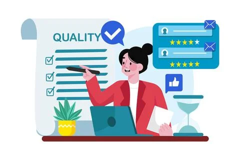 Quality control specialist implementing quality control processes for the tea Stock Illustration