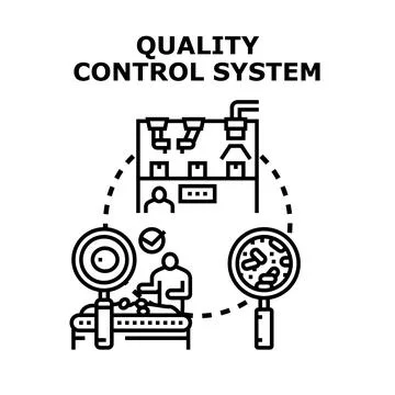 Quality control system ensuring product manufacturing standards Stockillustratie