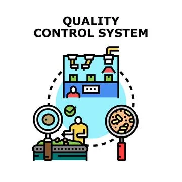 Quality control system ensuring product manufacturing standards Stockillustratie