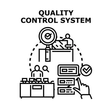 Quality control system verifying product standards and compliance Stock Illustration