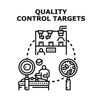 Quality control targets for product manufacturing and analysis 스톡 일러스트