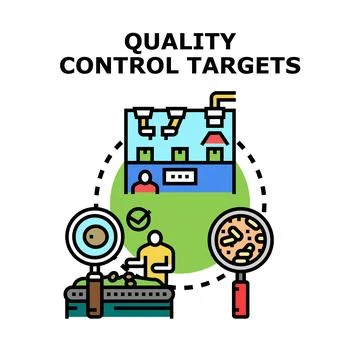 Quality control targets for product manufacturing and analysis Stock Illustration