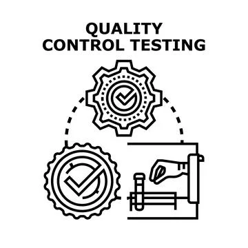 Quality control testing process and product examination Stock Illustration