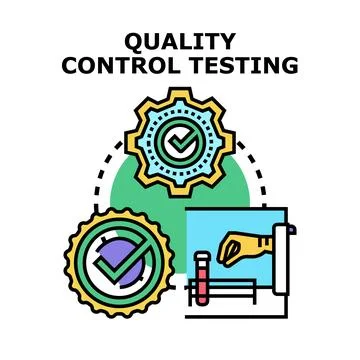 Quality control testing process and product examination Stock Illustration