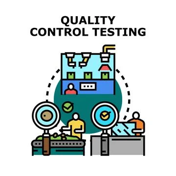 Quality control testing process ensuring product standards Illustrazione stock