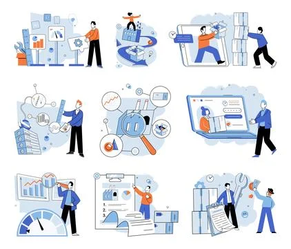 Quality control. Verification procedures are implemented to ensure product Stock Illustration