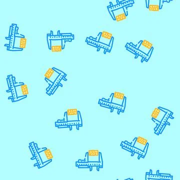 Quality control wood pellets vector seamless pattern Stock Illustration
