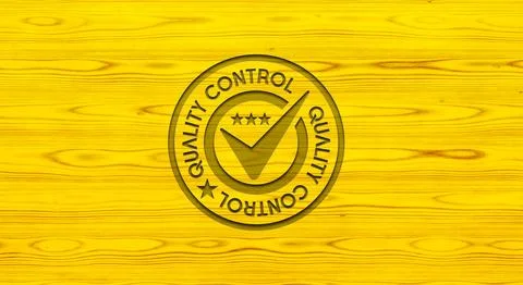 Quality control wooden background Stock Illustration