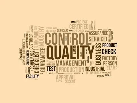 Quality Control wordcloud template. Business concept vector background. Stock Illustration