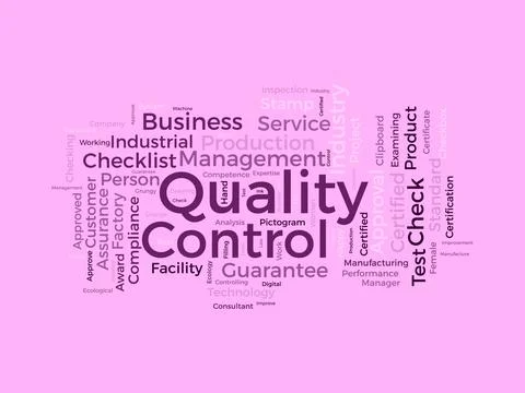 Quality Control wordcloud template. Business concept vector background. Stock Illustration