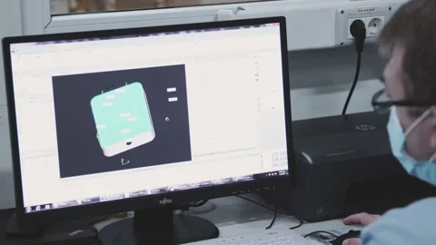 Quality Controls Checking Microchips for details Electronic Factory interior Vídeo Stock 142134685