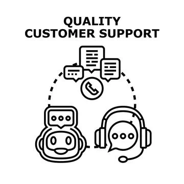 Quality customer support service using modern technology concept Stock Illustration