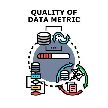 Quality data metric process for business analysis Stock Illustration