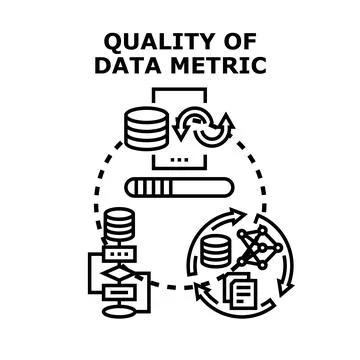 Quality data metric process for business analysis Stock Illustration