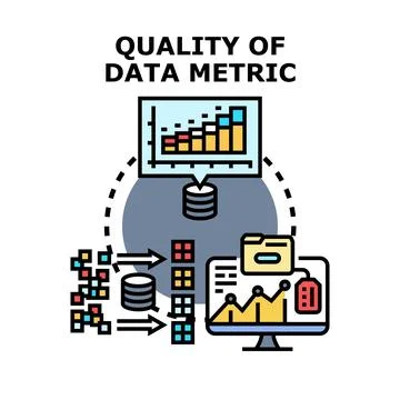 Quality of data metric processing and analysis concept Stock Illustration