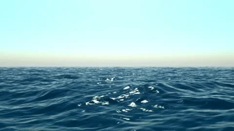 Quality daylight Ocean (high class animated ocean waves seamless loop) Stock Footage