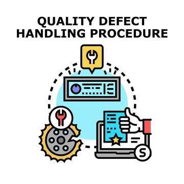 Quality defect handling procedure concept illustration Stock Illustration
