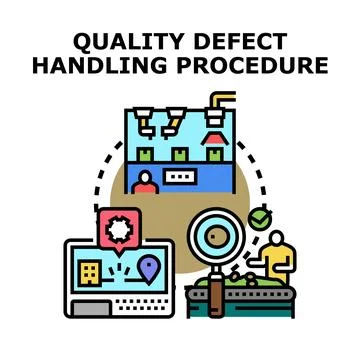 Quality defect handling procedure process solution Stock Illustration