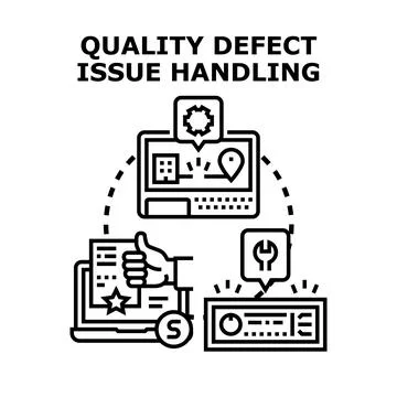 Quality defect issue handling process management Stock Illustration