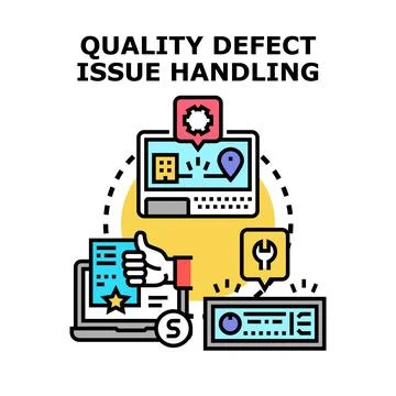 Quality defect issue handling process management イラスト素材