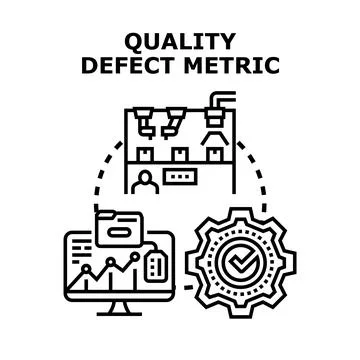 Quality defect metric analysis and control process Illustrazione stock