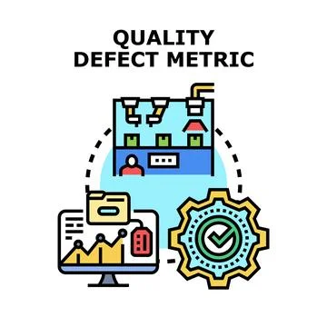 Quality defect metric analysis and control process 스톡 일러스트