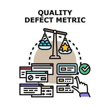 Quality defect metric comparison and evaluation process Stock Illustration
