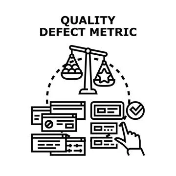 Quality defect metric comparison and evaluation process Stock Illustration