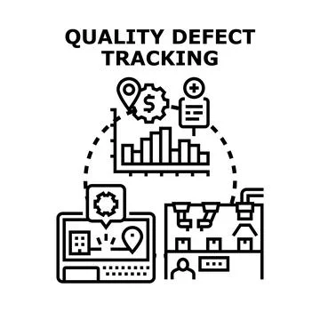 Quality defect tracking and product control process Stock Illustration