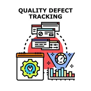 Quality defect tracking process improving product development 스톡 일러스트