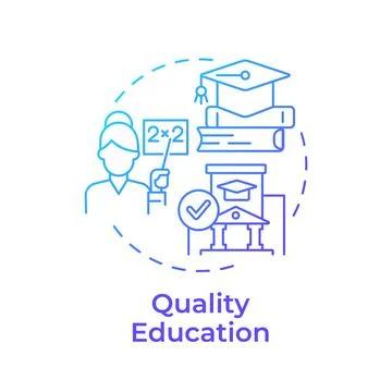 Quality education blue gradient concept icon Stock Illustration