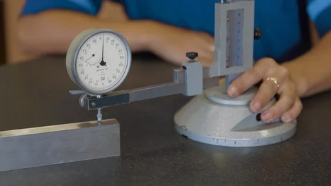 Quality Engineer Checks Deficiencies on the Injection Mold by a special Stock Footage 127557225