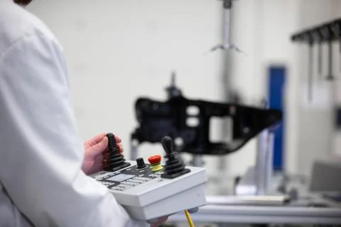 Quality engineer measuring some moldings, components by professional 3D Stock Photos