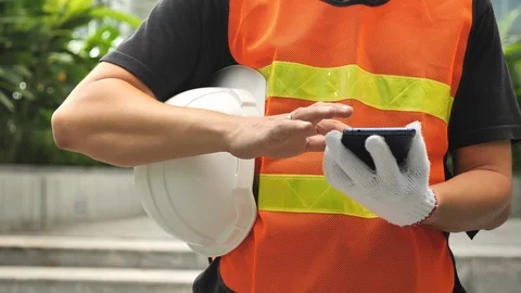 Quality engineers or construction teamwork. Safety concern for engineering Stock Footage 111613103