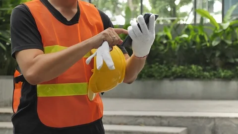 Quality engineers or construction teamwork. Safety concern for engineering or bu Stock Footage 111613188