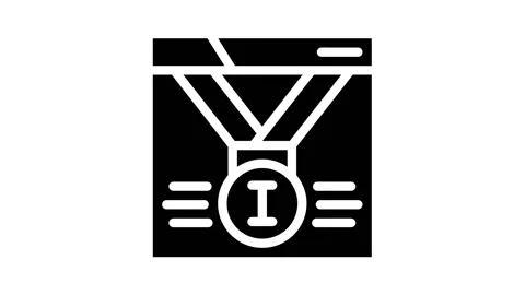 Quality first place search seo optimization glyph icon animation Stock Footage 156654822