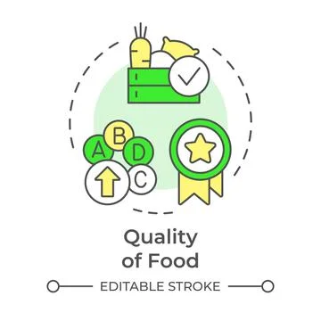 Quality of food multi color concept icon Stock Illustration