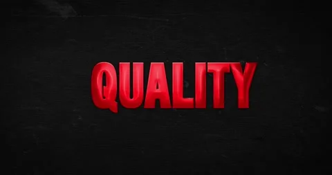 Quality. Glossy red word Stock Footage 137687868