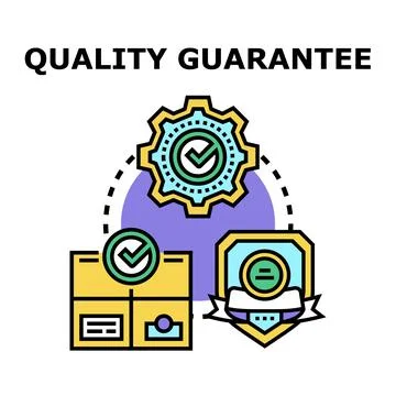 Quality guarantee checking product and service standards Stock Illustration