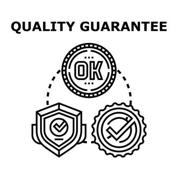 Quality guarantee concept vector black illustration Stock Illustration