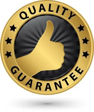 Quality guarantee golden label, vector illustration Stock-Illustration