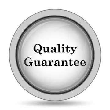 Quality guarantee icon. Internet button on white background.. Stock Illustration