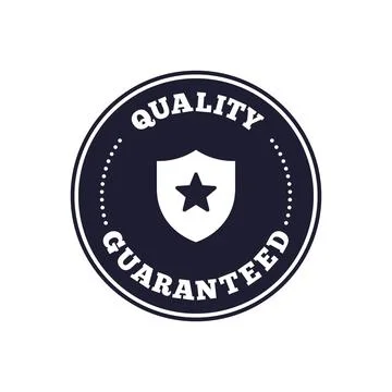 Quality Guaranteed Badge with Shield and Star Icon in Round Emblem Layout Stockillustratie