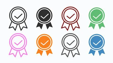 Quality icon Set Illustrazione stock